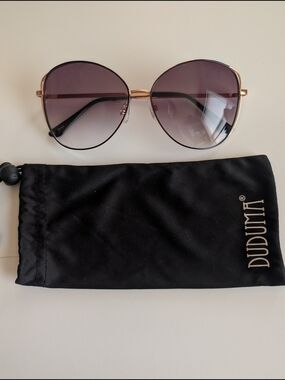 Duduma Women's Gold Frame Sunglasses with Gradient Purple Lenses